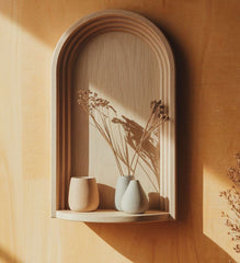 Arch Minimal Shelf (Compact) - wooden wall shelf and organizer