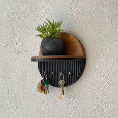 Circle Key Organizer Shelf - wooden wall shelf and organizer