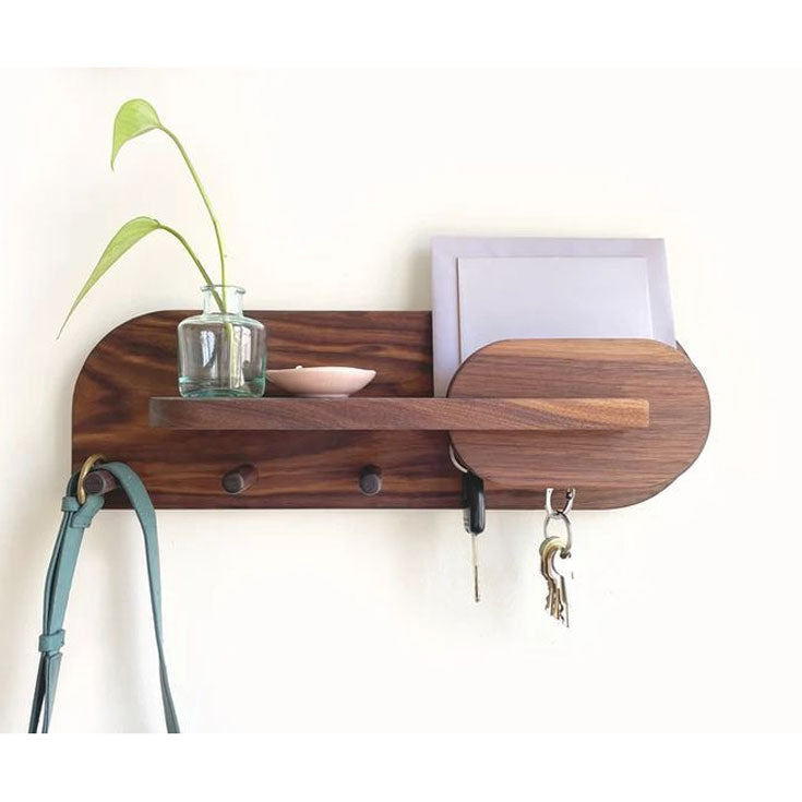 Retro Wooden Utility Shelf - wooden wall shelf and organizer