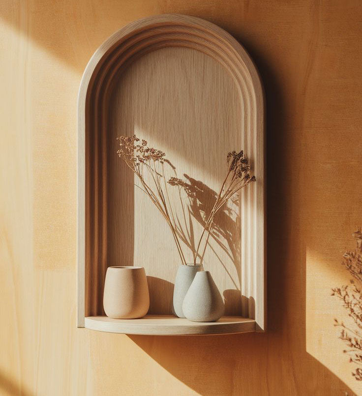 Arch Minimal Shelf (Compact) - wooden wall shelf and organizer