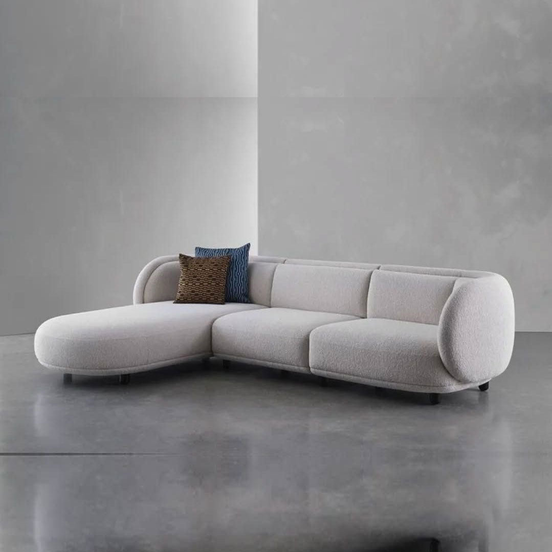 Cloud Curve Sectional Sofa - wooden wall shelf and organizer