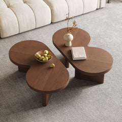 Duo Bean Coffee Tables - wooden wall shelf and organizer