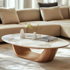Marble Harmony Coffee Table - wooden wall shelf and organizer