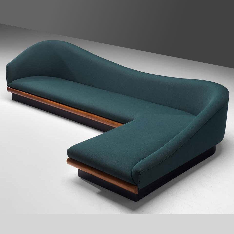 Waveform Luxe Sofa - wooden wall shelf and organizer